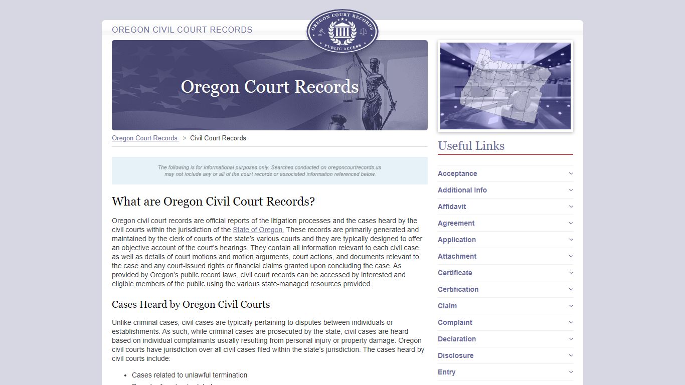 Oregon Civil Court Records | OregonCourtRecords.us